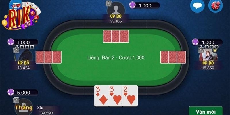 Danh sách bàn cược của game bài Liêng tại Rikvip