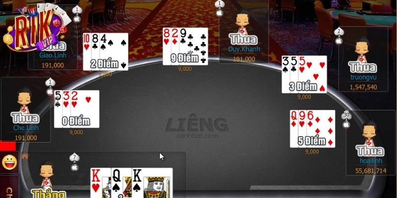 Hướng dẫn cách chơi Liêng tại cổng game Rikvip